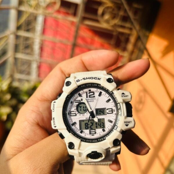 G-Shock Analog Digital Sports White Dial Multi Functional Mens Boys Watch (White)