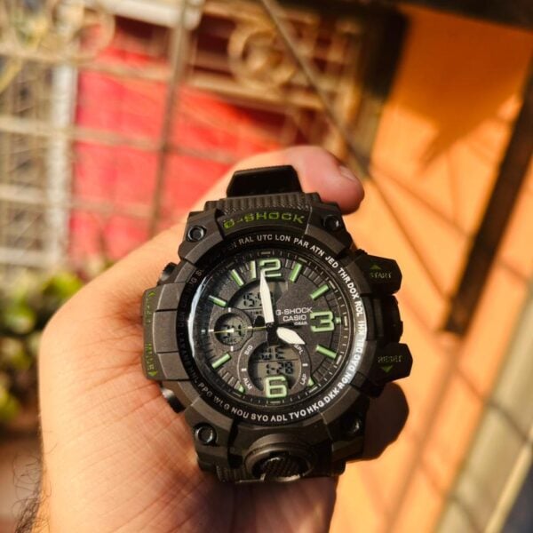 G-Shock Analog Digital Sports Black-Green Dial Multi-Functional Mens Boys Watch (Black-Green)