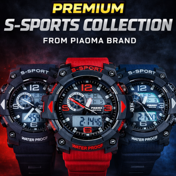 S-Sport Analog Digital Multi Functional Mens Boys Sports Watch