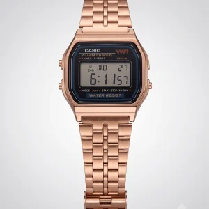 Casio A159 RoseGold Black Premium Quality Vintage Watch